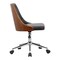 Armen Living Diamond Office Chair in Chrome finish with Tufted Black Faux Leather and Walnut Veneer Back LCDIOFCHBLACK - alternate 6
